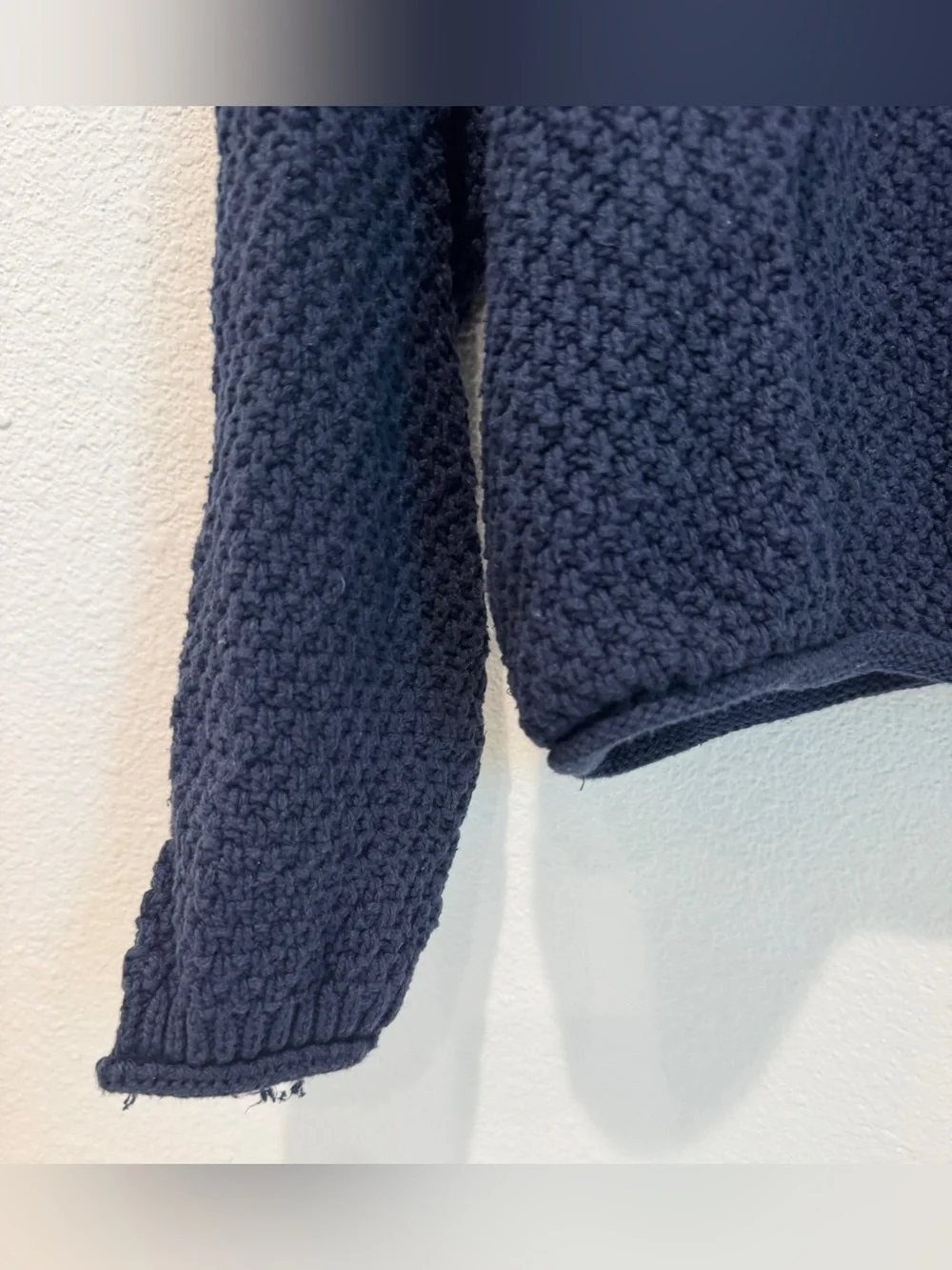 Vintage Woolrich USA Cabin Core Navy Heavyweight Open Knit Crewneck Sweater M